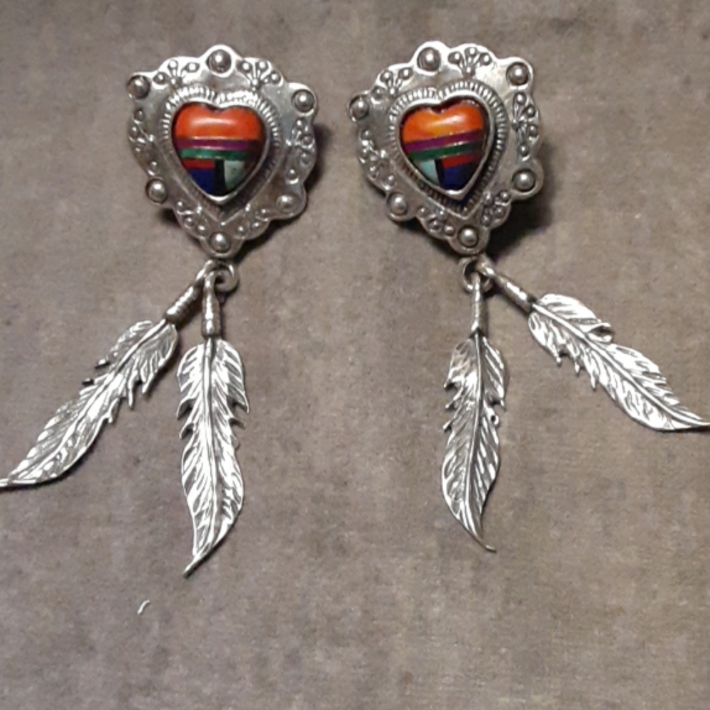 Multi Colored Turquoise Earrings - image 1